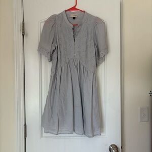 Universal Thread Light Blue Eyelet Button-Down Dress